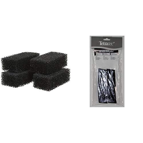 Tetra Aktivkohle CF 400/600 Plus Filtermaterial für IN Plus Innenfilter, 4 Stück & ec Biofilter BF 400/600 Plus Filtermaterial (für IN Plus Innenfilter) 4 Stück