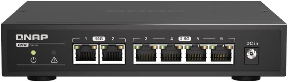 QNAP QSW-2104-2T 2-Port 10GbE RJ45 and 4-Port 2.5GbE RJ45 Unmanged Switch