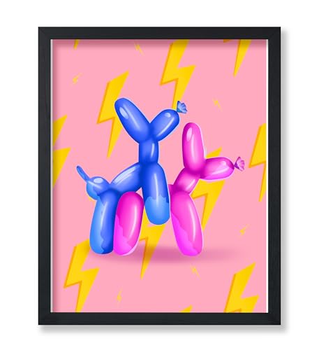 Poster Master Naughty Balloon Dog Print - Pink Preppy Poster - Trendy Pop Art - Housewarming Gift for Men & Women - Funny Wall Decor for Bedroom, Living Room, Office or Dorm - 11x14 UNFRAMED Wall Art