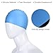PATIKIL Silicone Swim Cap, 2 Pcs Waterproof Swimming Hat Non-Slip Adult Swimming Caps for Women and Men Swim Training Racing, Black & Lake Blue