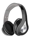 Mpow 059 Auriculares Diadema Bluetooth, 25hrs de Reproducir, Sonido Estéreo, CVC 6.0, Auriculares Diadema Inalámbricos con Micrófono, Cascos Bluetooth Diadema Plegable para TV, PC, Móvil, Gris