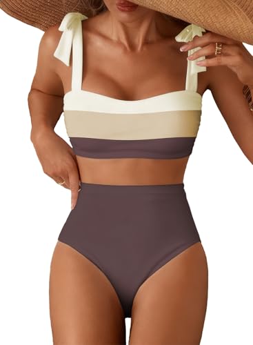 Herseas Women's Bikini Sets Color Block Push Up Padded 2