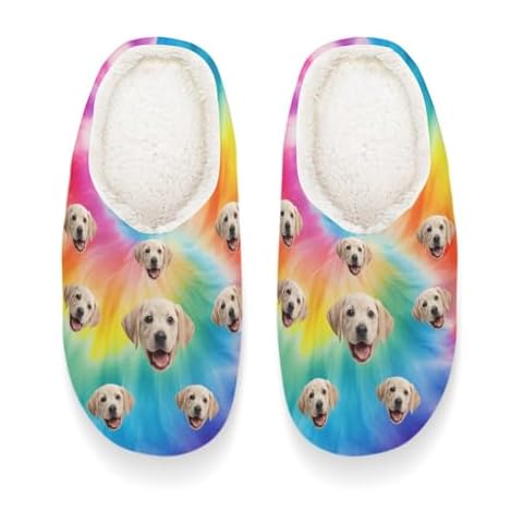 UOZGUY Custom Slippers with Face Personalized Photo House Slippers for Women Men Non-Slip Fluffy Customized Slippers for Hotel Bedroom Cover