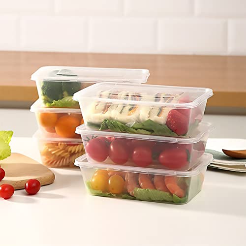 16Oz Food Storage Containers With Airtight Lids, 50Pcs Disposable Clear Meal Prep Containers, Reusable Deli Containers With Lids, Great For Your Slime Kit, Leakproof, Microwaveable, Dishwasher & Freezer Safe #TOP6