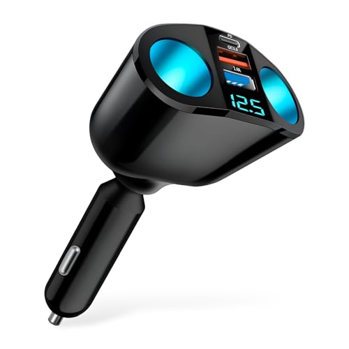 Chargeur Allume-Cigare Double Prises USB 12V/24V, Chargeur USB Type C Rapide PD 30W/QC3.0 2.4A, 120W Allume-Cigare pour iPhone, IPad, Android, GPS, Dash Cam, Tablette,...