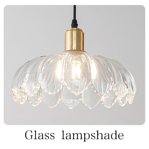 Luces de gota vintage E27 con pantalla de vidrio labrado 6