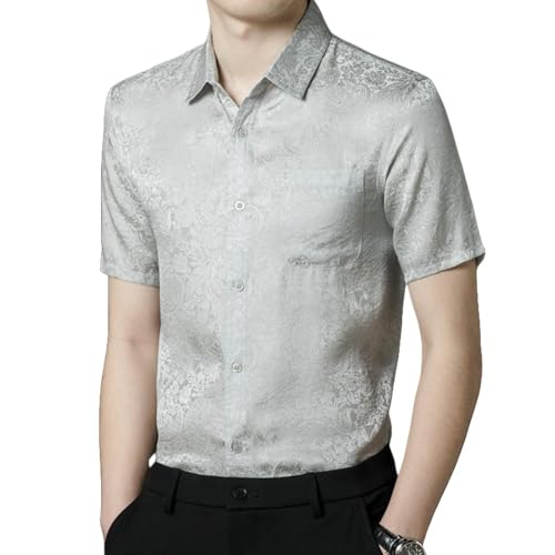 Chemise jacquard homme manches courtes respirante et légère