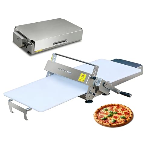 Manual Dough Sheeter-Pastry Sheeter Machine,Foldable Dough Roller,All-in-One Dough Flattening,Pizza Tortilla Dumpling,Precision Dial 5mm-20mm,Food-Grade Stainless,5kg(103x58x25cm)