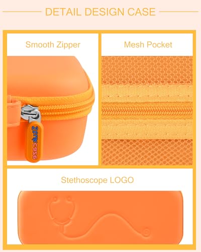 Image of Stethoscope Case for 3M Littmann Classic III & Lightweight II S.E, Orange