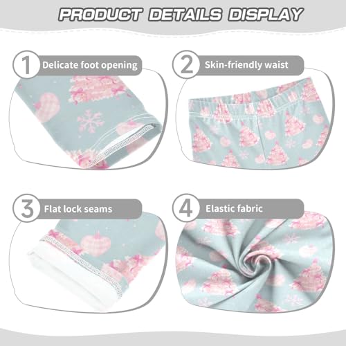 Tree with Bow Girls Leggings,Workout Leggings for Girls Toddler Athletic Legging Size for 3-10T3