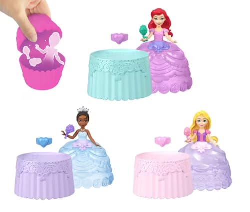 Disney Princess Cupcake Doll Reveal™, 5 Surprises, Mystery Toy, Ages 3+, Pack of 3 JJT70