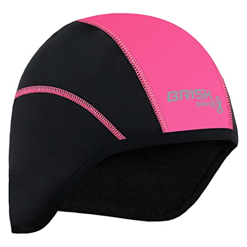 Brisk Bike Casquette Cyclisme - Casquette Casque Velo Coupe-Vent Respirant Couvre Casque Velo Hommes et Femme Casquette Velo (Black/Pink, Regular) Cover