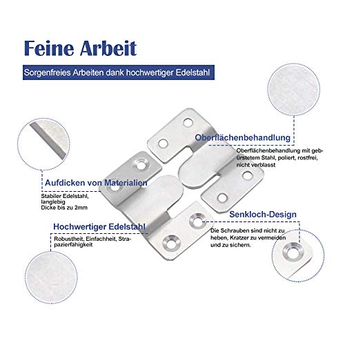 TONAUP 10 PCS Flush Concealed Mount Bracket, Heavy Duty Interlocking Buckles Hang Brackets - Image 3
