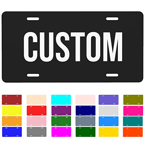 Custom License Plate Personalized Design Aluminum Front Car Tags Decor Vanity Tag 6x12 Inch Your Own Plates with Photo Text Logo, White-52