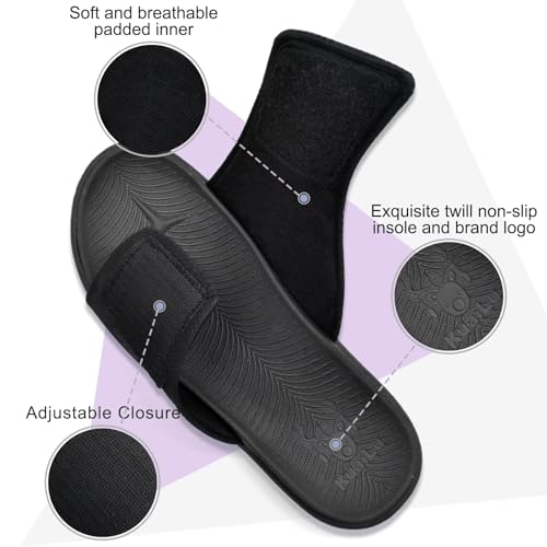 Image of KuaiLu Mens Slide Sandals Orthotic Arch Support Athletic Sport Sandals For Men Adjustable Comfort Slippers With Soft Cushioning For Outdoor