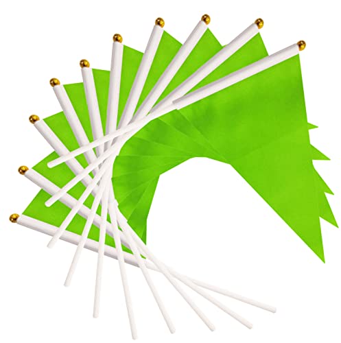 25 Pack Green Pennant Flags Small Mini Hand Held Solid Color Pennant Diy Graffiti Flags On Sticks,Party Events Celebration,School,Grand Opening,Kids Birthday,Sports Clubs,Flower Pot (Green) #TOP2