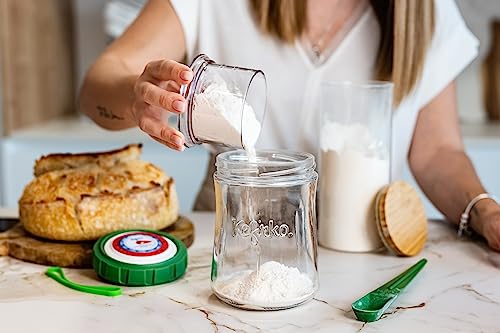 KEFIRKO Sauerteig Starter Set | Kinderleicht Sauerteig selber machen (Grün)