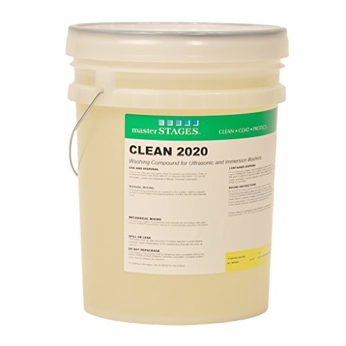 Master Stages CLEAN2020/5G Clean 2020 Washing Compound for Ultrasonic and Immersion Washers, Pale Yellow, 5 gal Jug