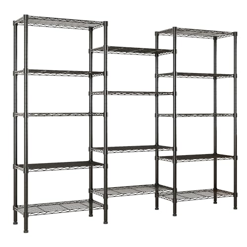 Baisha Adjustable Storage Shelves,for Kitchen, Garage, and Living Room. Even Commercial Supermarkets, Restaurants, Warehouses(Black, 21.7