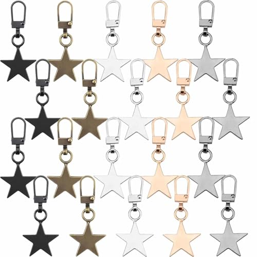 20 Piezas Cremallera, Tirador Cremallera, Kit Tirador Cremallera Repuesto, Cremallera Estrella, Tirador Cremallera Extraíble, Adecuado para Chaquetas, Pantalones, Equipaje (Cinco Colores)