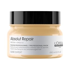 L’Oréal Professionnel | Mask, With Protein And Gold Quinoa for Medium-Thick Dry And Damaged Hair, Serie Expert Absolut Repair, 250 ml