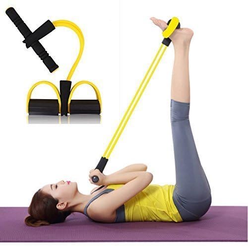 Grivaihi Pull Reducer Training Bands 4 Tubes Body Trimmer Pedal Exerciser Yoga Crossfit Exercise, Arm Exercise, Tummy Body Building Training Women and Mens(Multi Color)-image-32
