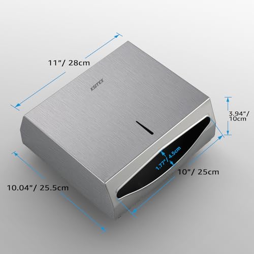 KSITEX Kommerzieller Papierhandtuchspender zur Wandmontage, Edelstahl-Handtuchspender mit Schloss, großvolumiger Halter für Multifold-Papierhandtücher für Badezimmer, Küche und öffentliche Bereiche