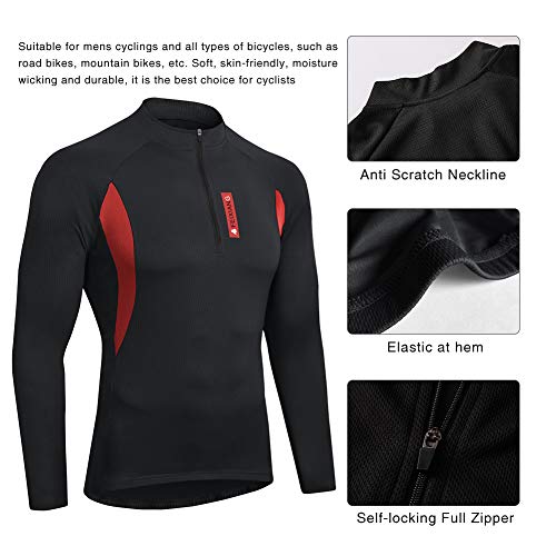 image for FEIXIANG Cycling Jersey for Men, Zipper Cool Dry Bike Riding Top Shirt