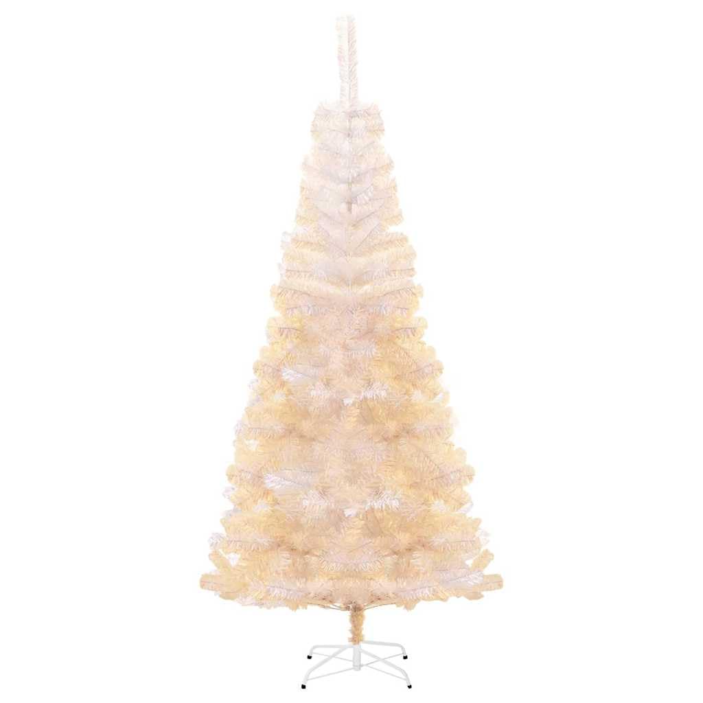 Sztuczna choinka z opalizującymi końcówkami 180 cm PVC biała