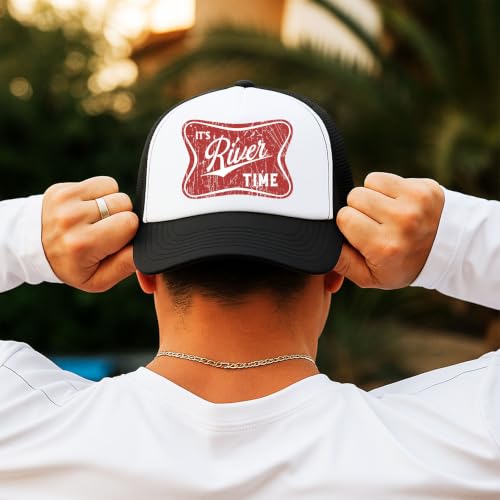 Image of It's River Time Trendy Summer Trucker Hat Classic 5 Panel Mesh Snap Back Trucker Hat