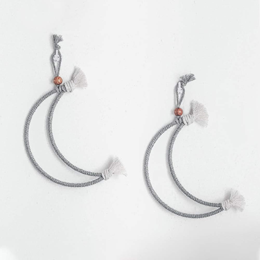 JOYWU 8 Pcs Metal Wreath Frame Rings,4 Sizes DIY Macrame Metal Floral Hoops Set,Heart Shaped Catcher Rings,Moon Macrame Frame,Triangle Wreath Macrame Frames,Star Silver Wreath Making Hoops (Moon)