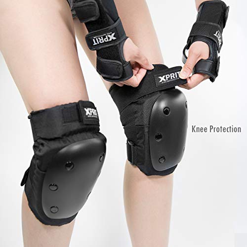 image for XPRIT Adult/Child Wrist Guards, Knee Elbow Pads 3 in 1 Protective Gear
