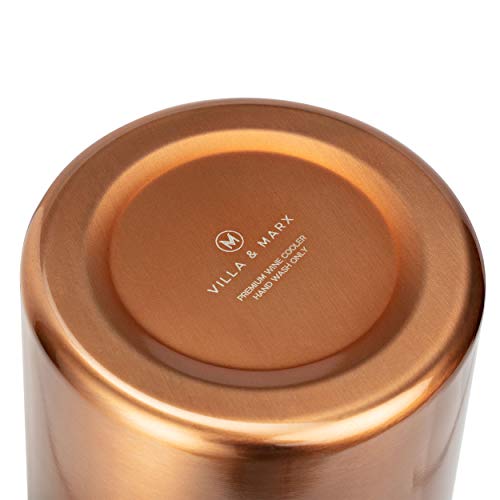 Villa & Marx Wine Chiller - Elegant Champagne Bucket with Copper Finish - Insulated Wine Bottle Cooler Without Ice - Double Walled Wine Chiller Bucket, Fits And Cools All Bottles - Thumbnail 7
