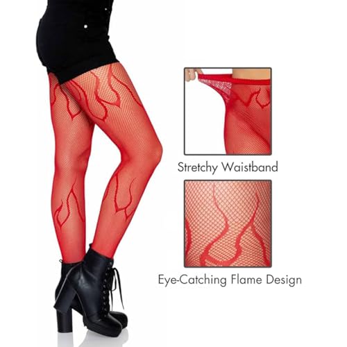 Fashion Flame Fishnet Tights for Women with Designs2
