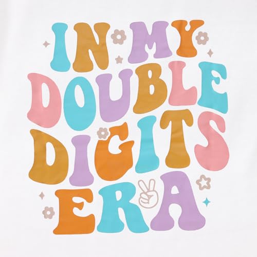 Image of IZYJOY in My Double Digits Era Shirts Girls 10th Birthday T-Shirts 10 Years Old Birthday Party Short Sleeve Summer Tee Tops