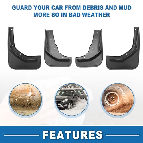 Image of Mud Flap Splash Guard with Mount Accessories Front & Rear Side Mud Guard for Ford Escape S Plus 2013-2014 (Set of 4)