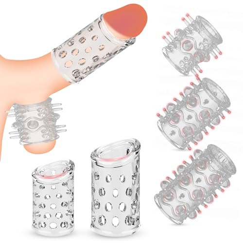 BDSMYEE Penisringe 5 PCS für Vorhaut Rückhaltung Cockringe Eichelring Penis Sleeve Penishülle Penismanschetten erotisches Sexspielzeug für Paare extrem Sex Toyset für Paar Set (5 IN 1)