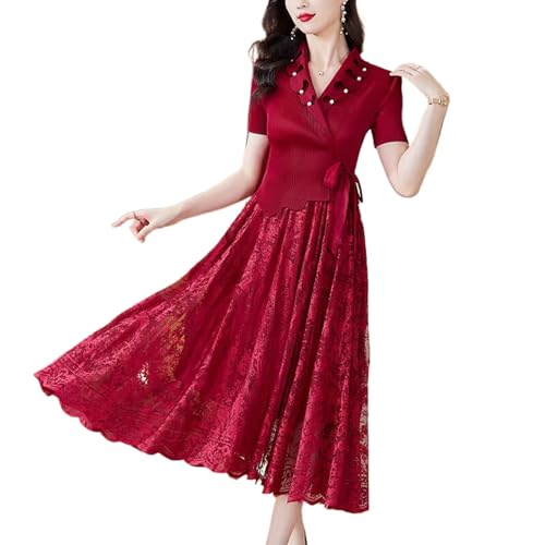 Robe d'été mi-longue décontractée avec taille élastique