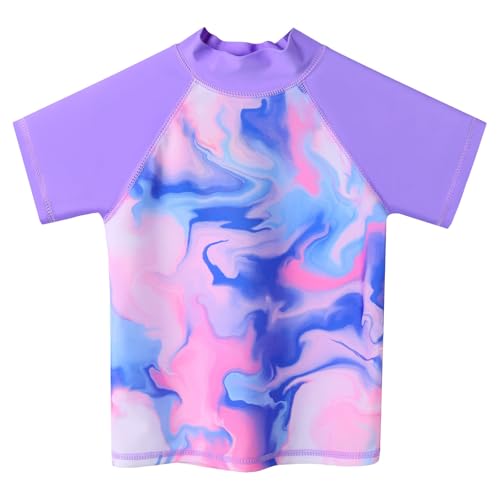 Image of Girls Two Piece Swimsuit Floral UPF 50+ Rash Guard Set Kids Beach Swimwear