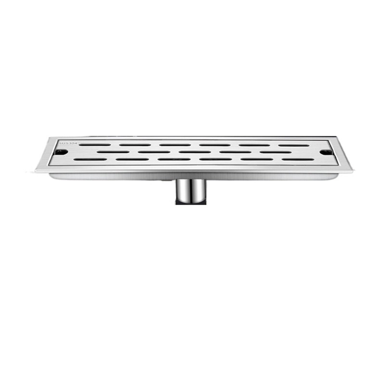 Desagüe de Suelo Acero Inoxidable for baño, desagüe Largo, Rectangular Gran Desplazamiento para Cocina, Baño y Aseo(10x60)