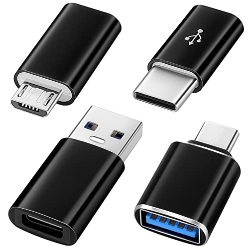 AXFEE 4 Pièces Adaptateur USB C, Adaptateur USB C vers USB 3.0 OTG, Micro USB vers USB C OTG...