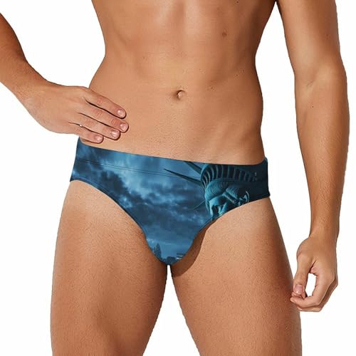 New York City Night Mens Swim Briefs Sexy Bikini Swimwear Bathing Suits Trunks