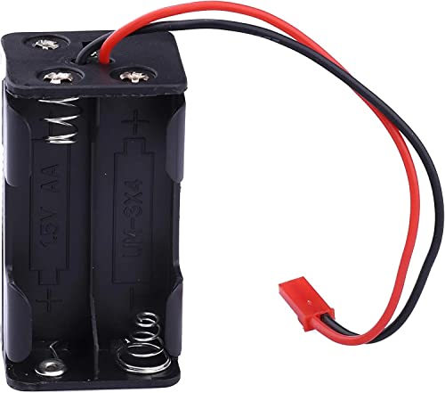 GTIWUNG 6 x Batteriehalter aus Kunststoff, Empfängergehäuse, 4AA-Batterieeinsätze 6V mit 2-poligem JST-Stecker + 2 x EIN-/Ausschalten des RC Car RX-Empfängers mit JST-Anschluss für 1/10 1/8 Truck