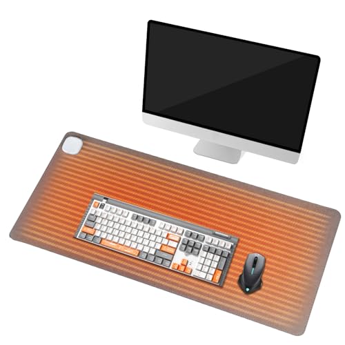 マウスパッド 加熱 デスクマット 3段階温度調節 発熱マット 大型 防水 デスクヒーター 4h自動電源オフ 冷え対策 パソコンマット 速热 操作簡単 電気マット オフィス 在宅 勤務 宿題をする PVCレザー 33*80cm 広い面積加熱