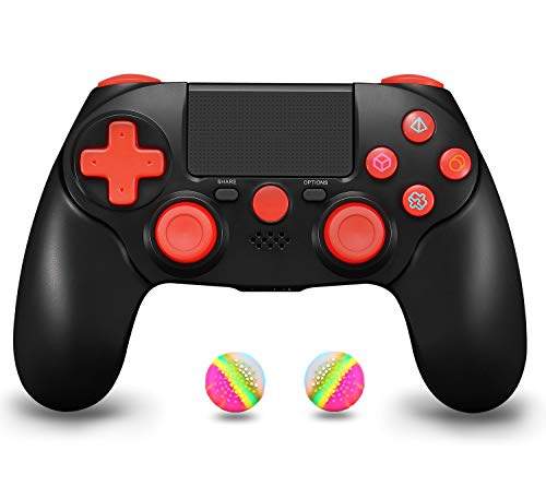 Wireless Controller for PS4, Gamepad Remote for Sony Playstation 4 PS4/ Pro/Slim/DualShock 4/ PC, Including Charging Cable and 2 Thumb Caps