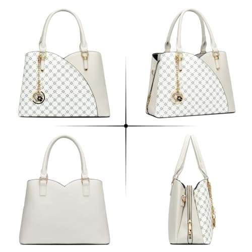 Image of KKXIU Triple Compartments Purses and Handbags for Women Fashion Ladies Satchel Shoulder Top Handle Bag