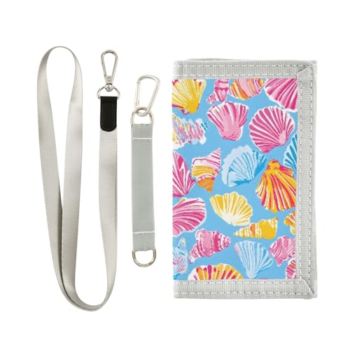 ALAZA Kids Wallets for Boys Girls Toddler Trifold Wallet Children Small Yellow Cute Shell with Zipper Coin Pocket