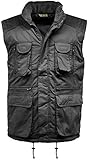 Pretty T Things New Men's Designer Multi Pocket Padded Gilet Full Zip Work Body-Warmer Cord Jacket UK Sizes S-4XL (Black, 2XL)