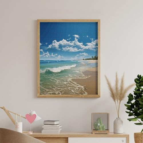 Kit de pintura de diamantes 5D grande KOAYUBFC para adultos principiantes diseño playa 5