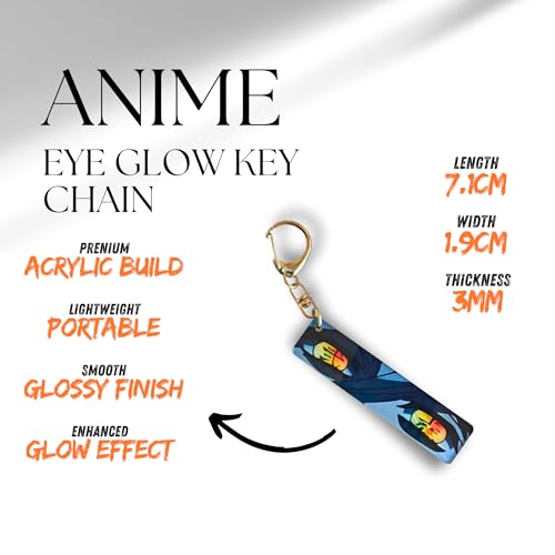 Image of Dem-on Slayer Anime Acrylic Glowing Eyes Keychain | Luminous Eye Glow Key Ring | Premium Otaku Accessory for Bags, Bikes, Cars, Backpacks & Key Holder